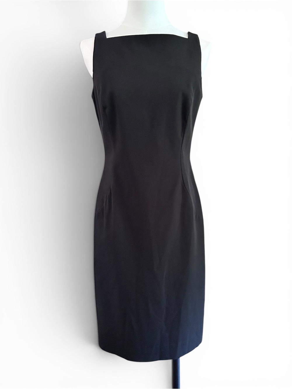 Vintage Jenne Maag Black Sheath Dress Sleeveless LBD Classic Minimalist Small
